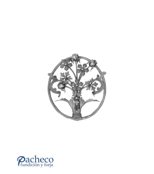 Panel de Forja Floral con Aro Redondo 14 mm