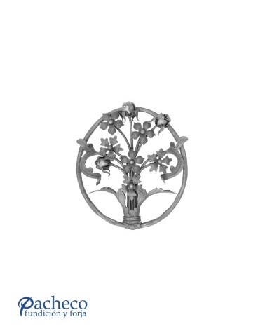 Panel de Forja Floral con Aro Redondo 14 mm