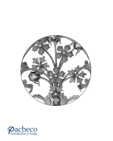 Panel de Forja Floral con Aro Redondo 14 mm