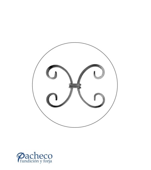 Pieza Central de Forja  Doble Ce Pletina 12x6 mm