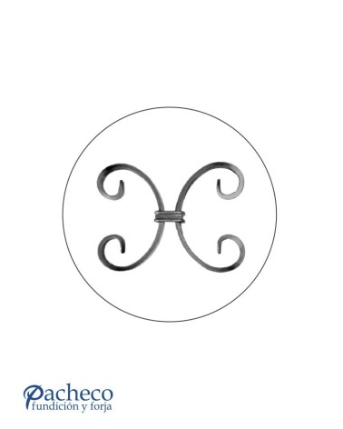 Pieza Central de Forja  Doble Ce Pletina 12x6 mm