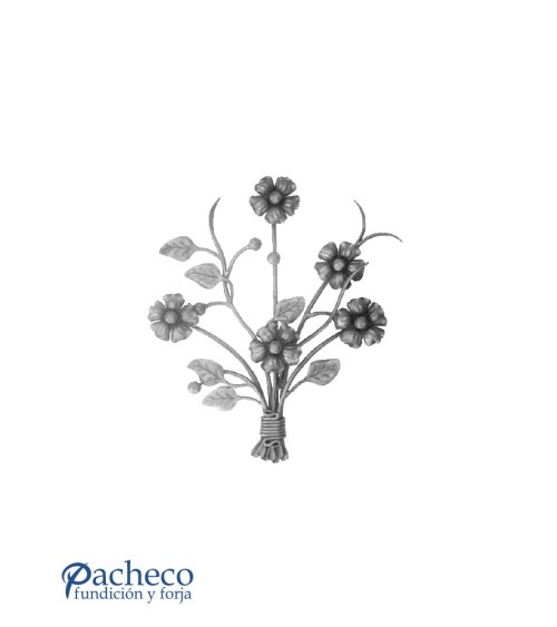 Panel de Forja Ramo de Flores y Hojas de Forja Redondo 8 mm