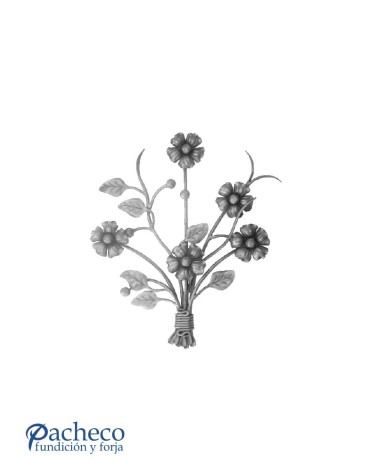 Panel de Forja Ramo de Flores y Hojas de Forja Redondo 8 mm