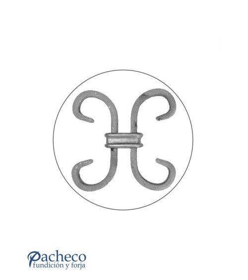 Pieza Central de Hierro Forjado  Doble Ce Pletina 12x6 mm