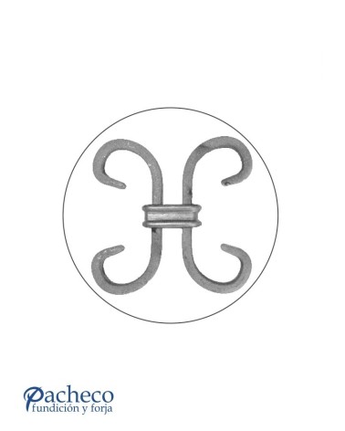 Pieza Central de Hierro Forjado  Doble Ce Pletina 12x6 mm