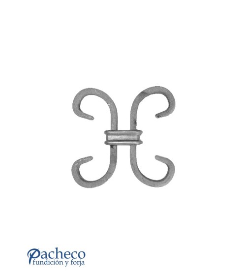 Pieza Central de Hierro Forjado  Doble Ce Pletina 12x6 mm