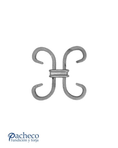 Pieza Central de Hierro Forjado  Doble Ce Pletina 12x6 mm