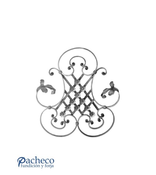 Panel de Forja con Panel Central y Rosetas Pletina 16x8 mm