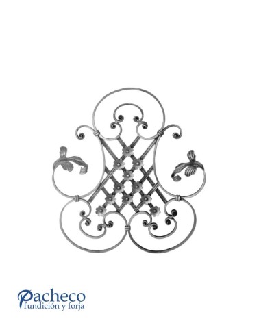 Panel de Forja con Panel Central y Rosetas Pletina 16x8 mm