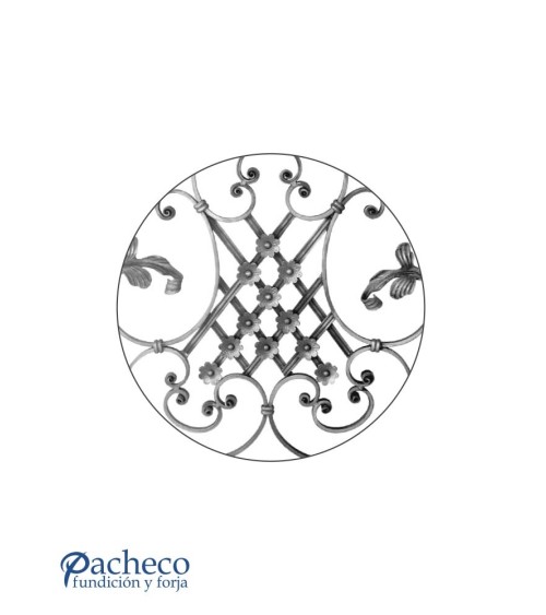 Panel de Forja con Panel Central y Rosetas Pletina 16x8 mm