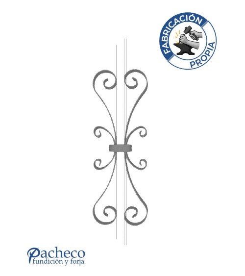 Pieza Central de Hierro Forjado Pletina 16x3-20x3 mm