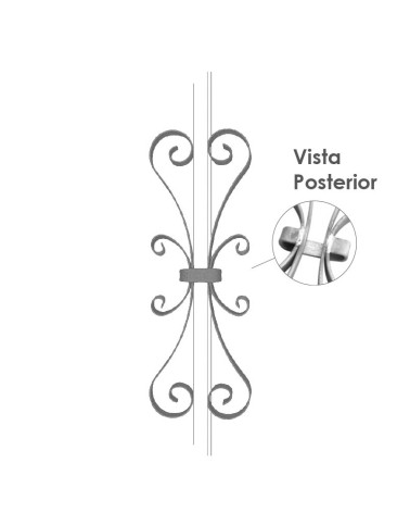 Pieza Central de Hierro Forjado Pletina 16x3-20x3 mm