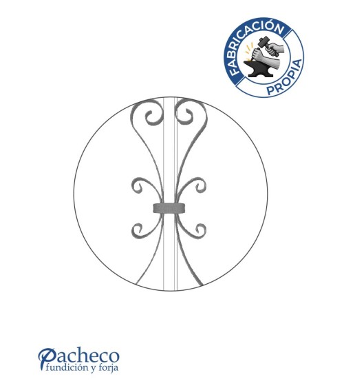 Pieza Central de Hierro Forjado Pletina 16x3-20x3 mm