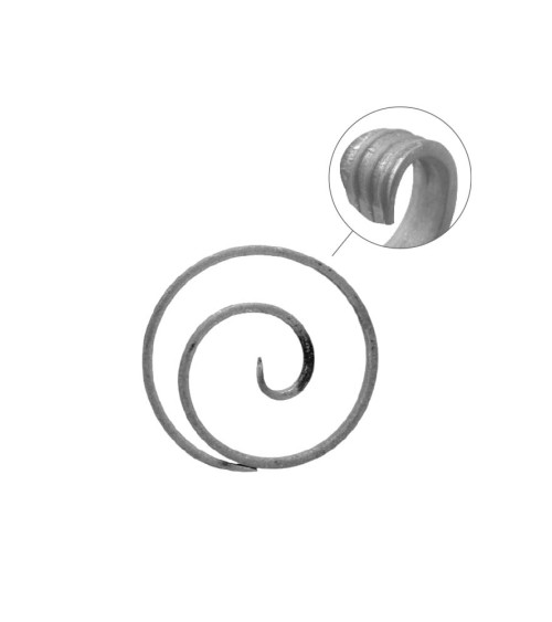 Caracola de Forja con Cola de Pez Pletina 12x6 mm