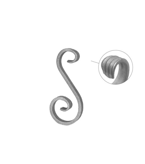 Ese de Forja con Cola de Pez Pletina 12x6 - 14x6 - 16x6 mm