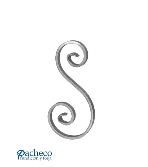 Ese de Hierro Forjado con Cola de Pez Pletina 12x6 - 14x6 - 16x6 mm