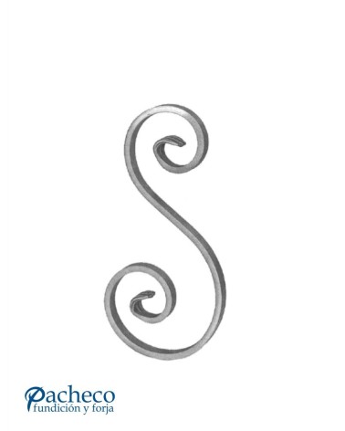 Ese de Hierro Forjado con Cola de Pez Pletina 12x6 - 14x6 - 16x6 mm