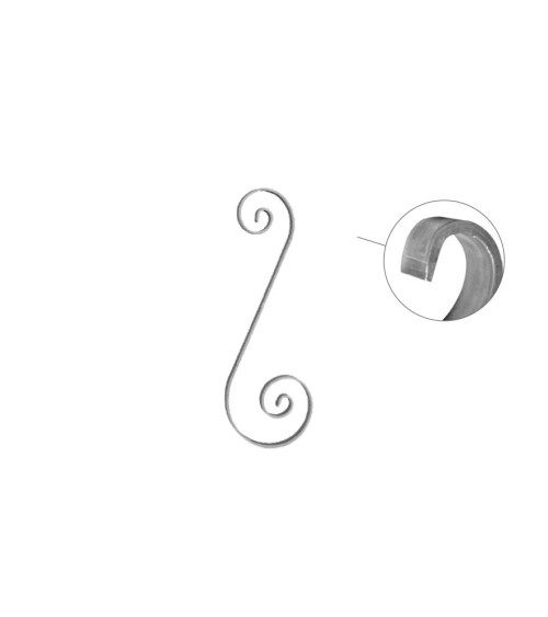 Ese de Forja Alargada con Acabado Pletina Recta 14x6 - 16x4 - 20x6 mm