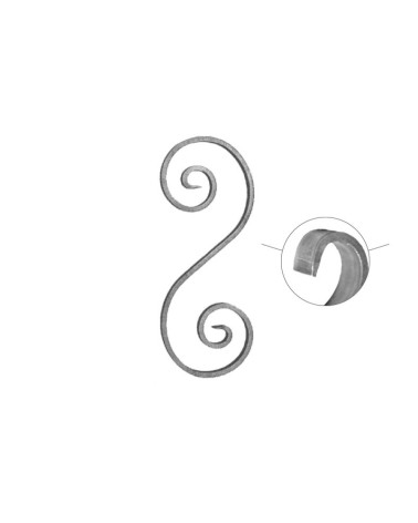 Ese de Hierro Forjado con Pletina Recta 14x6 - 16x4 - 20x6 mm