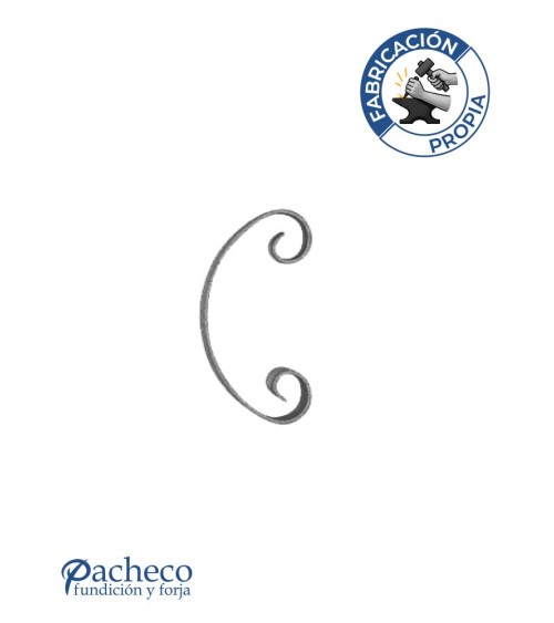 Ce de Forja Curvada con Acabado Recto Pletina 16x3 mm