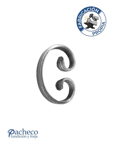 Ce de Hierro Forjado Acabado Cola de Pez Pletina 12x6 - 14x6 - 16x6 mm