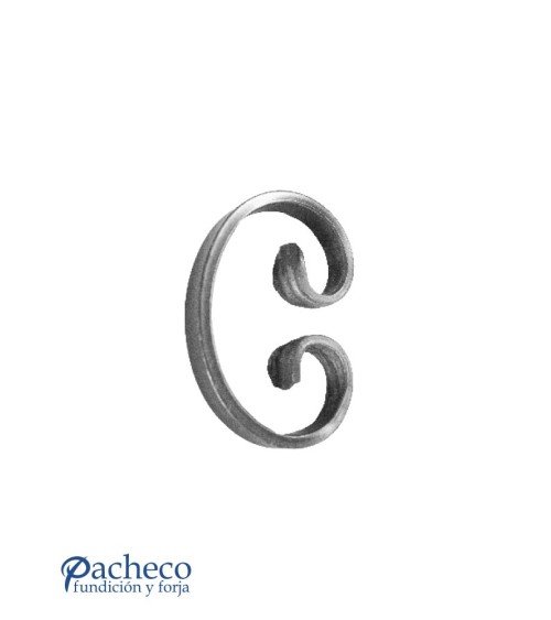 Ce de Hierro Forjado Acabado Cola de Pez Pletina 12x6 - 14x6 - 16x6 mm