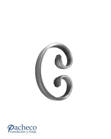 Ce de Hierro Forjado Acabado Cola de Pez Pletina 12x6 - 14x6 - 16x6 mm