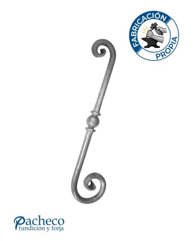 Ese de Forja Para Mesa o Arranque de Escalera con Bola Central Redondo 25 mm