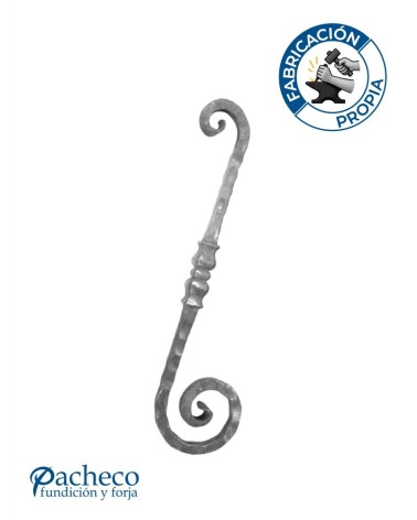 Ese de Forja Para Mesa o Arranque de Escalera con Macolla Central Cuadrado 25 mm