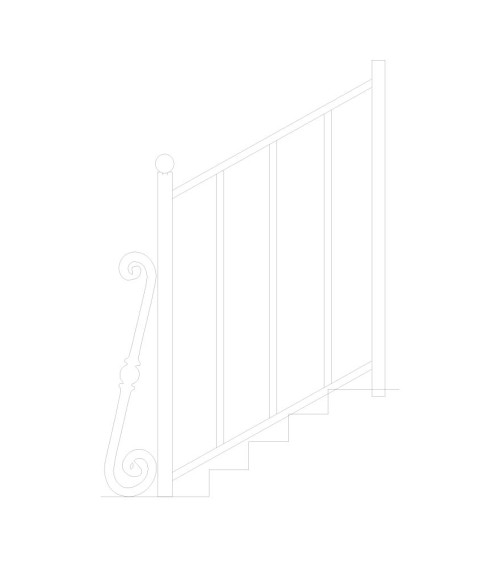 Ese de Forja Para Mesa o Arranque de Escalera con Macolla Central Cuadrado 25 mm