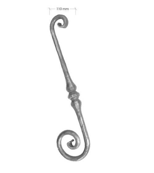 Ese de Forja Para Mesa o Arranque de Escalera Liso con Macolla Central Redondo 25 mm