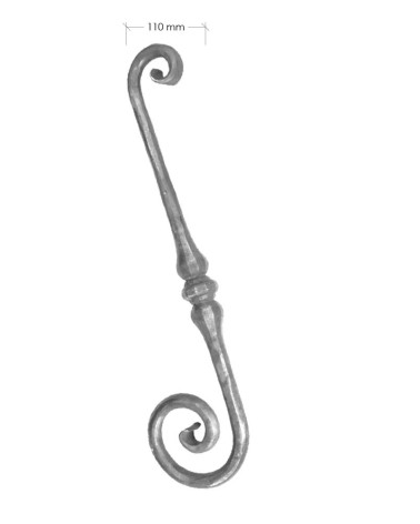 Ese de Forja Para Mesa o Arranque de Escalera Liso con Macolla Central Redondo 25 mm