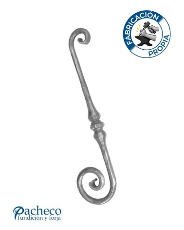 Ese de Forja Para Mesa o Arranque de Escalera Liso con Macolla Central Redondo 25 mm