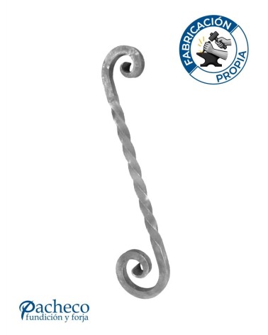 Ese de Forja Para Mesa o Arranque de Escalera con Cuerpo Entorchado Redondo 25 mm