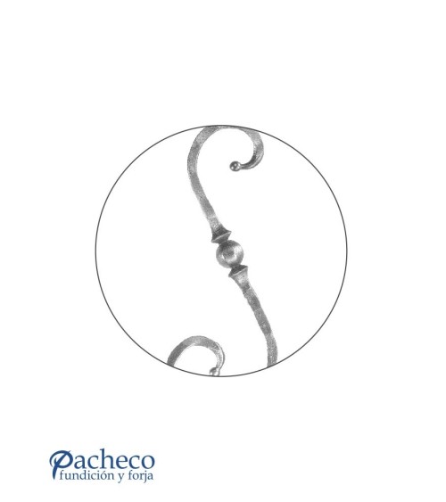 Ese Forjada Machada con Bola Central Cuadrado 14 mm