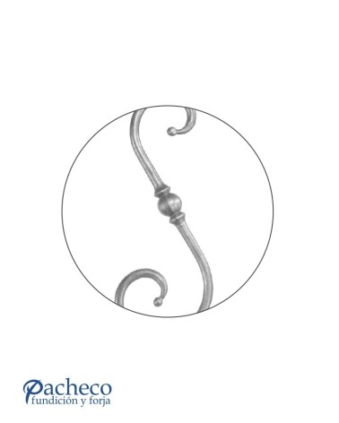 Ese Forjada Lisa con Bola Central Redondo 14 mm