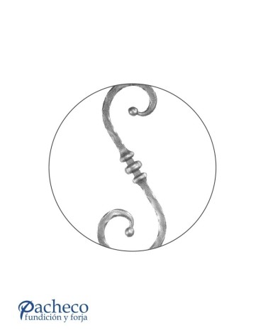 Ese Forjada Machada con Anillos Centrales Cuadrado 14 mm