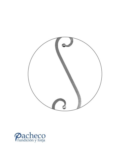 Ese Forjada con Bolas en Extremos Cuadrado 14 mm