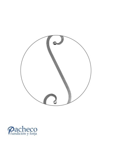 Ese Forjada con Bolas en Extremos Cuadrado 14 mm