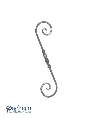Ese Forjada Martilleada con Macolla Central con Cola de Pez Redondo 14 mm
