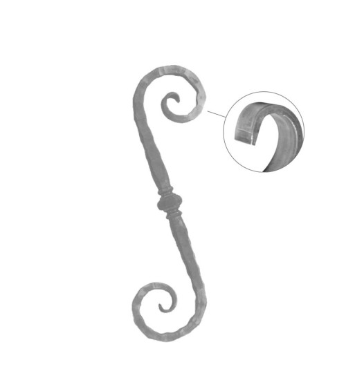 Ese de Forja Con Pletina Recta Machada Cuadrado 20 mm