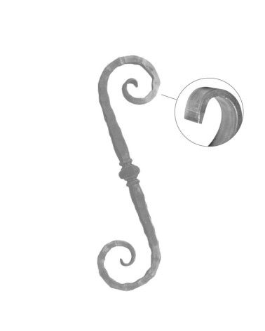 Ese de Forja Con Pletina Recta Machada Cuadrado 20 mm