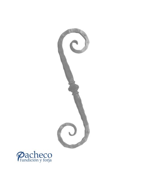 Ese de Forja Con Pletina Recta Machada Cuadrado 20 mm