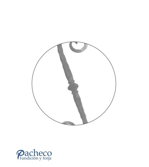 Ese de Forja Con Pletina Recta Machada Cuadrado 20 mm