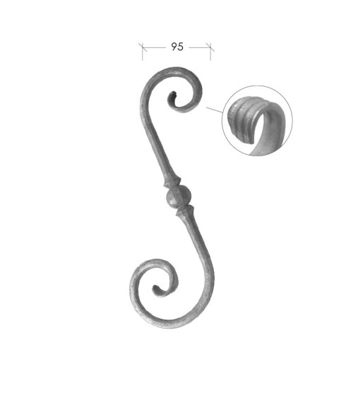 Ese Forjada con Cola de Pez Redondo 14 mm