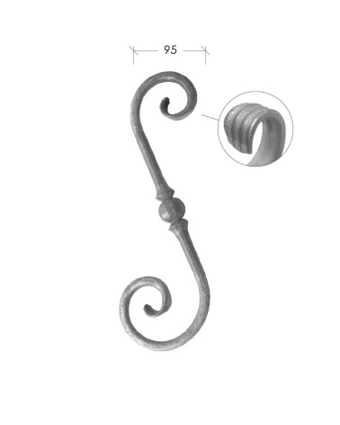 Ese Forjada con Cola de Pez Redondo 14 mm