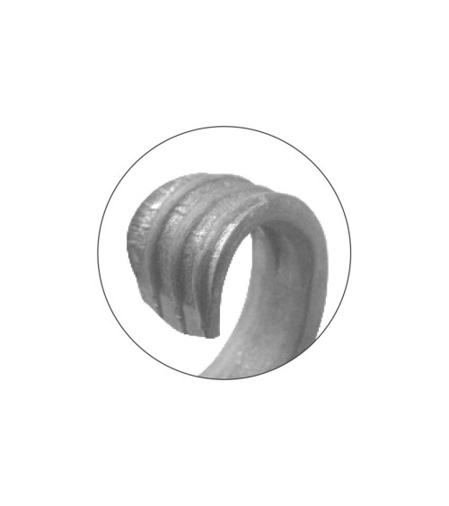 Ese de Forja Alargada con Cola de Pez Pletina 25x5 mm