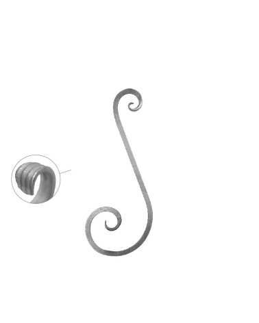 Ese de Forja con Cola de Pez Cuadrado 20 mm