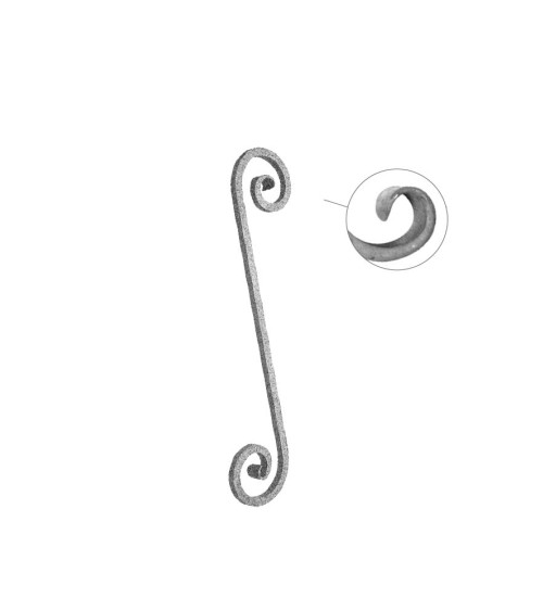 Ese Forjada Alargada con Acabado Lengua Cuadrado 20 mm