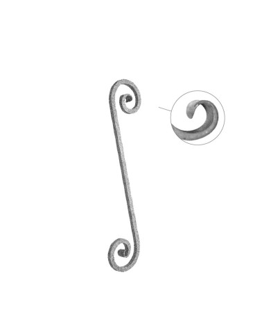 Ese Forjada Alargada con Acabado Lengua Cuadrado 20 mm